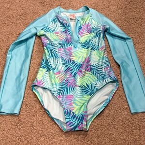 Cat & Jack Multicolor Leaf Print Kids Rashguard